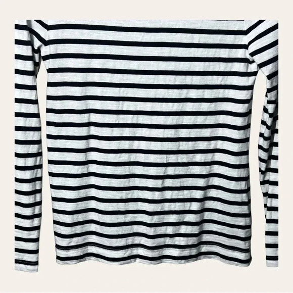 1208. J.crew LONG‎ SLEEVE TOP STRIPES WITH BOWS IN BACK SIZE XSMALL NAVY BLUE - Picture 4 of 9